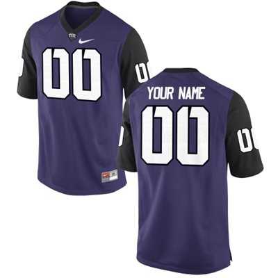 Men%27s TCU Horned Frogs Customized Replica Football 2015 Purple Jersey